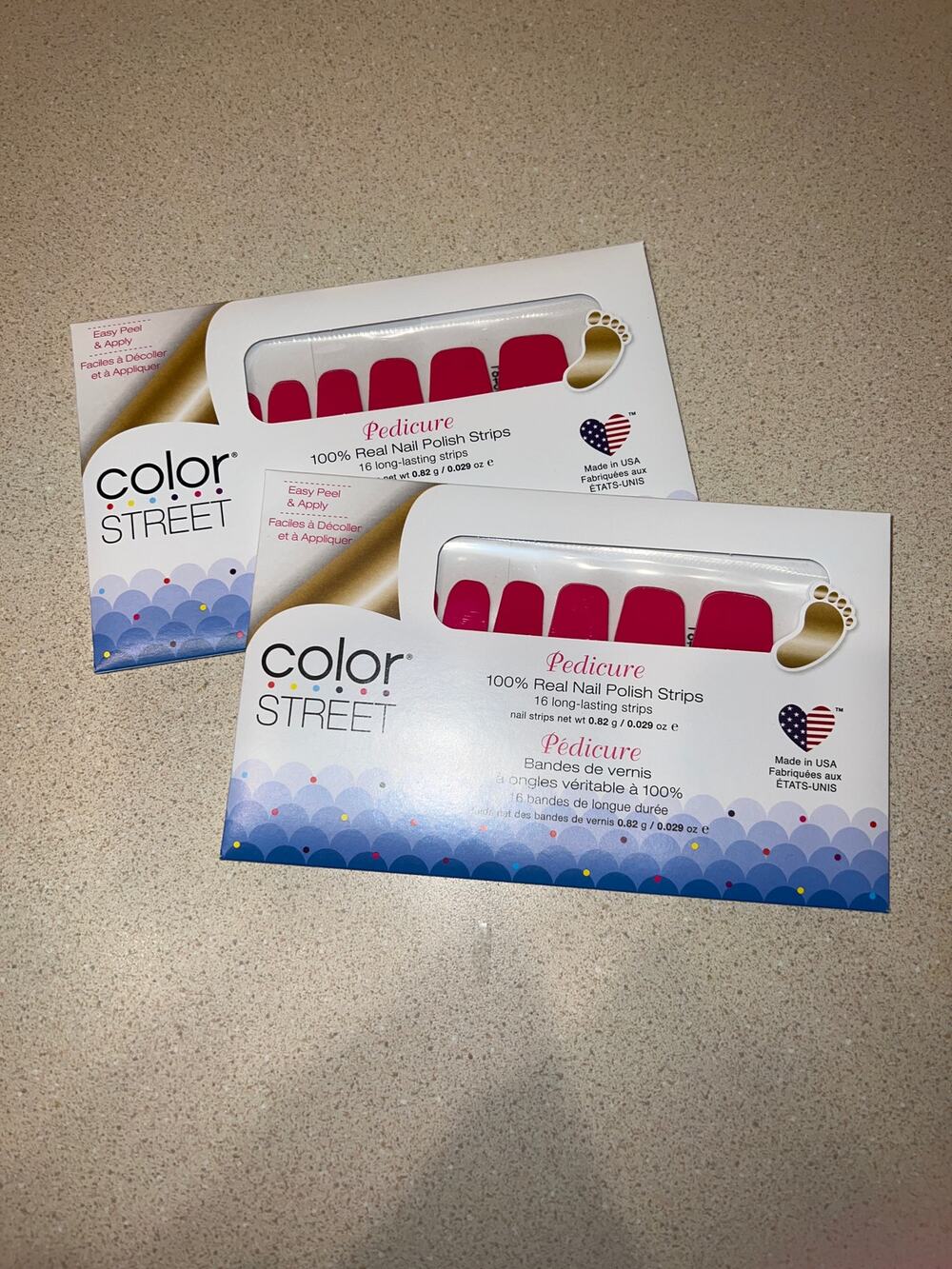Color Street Pedicure Sets in Fuchsia (Seoul Sister) TWO SETS!!